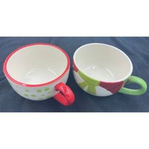 Set of 2 - Pier 1 Imports Hand-Painted Ironstone "Trees" & "Snowball" - SCARCE!